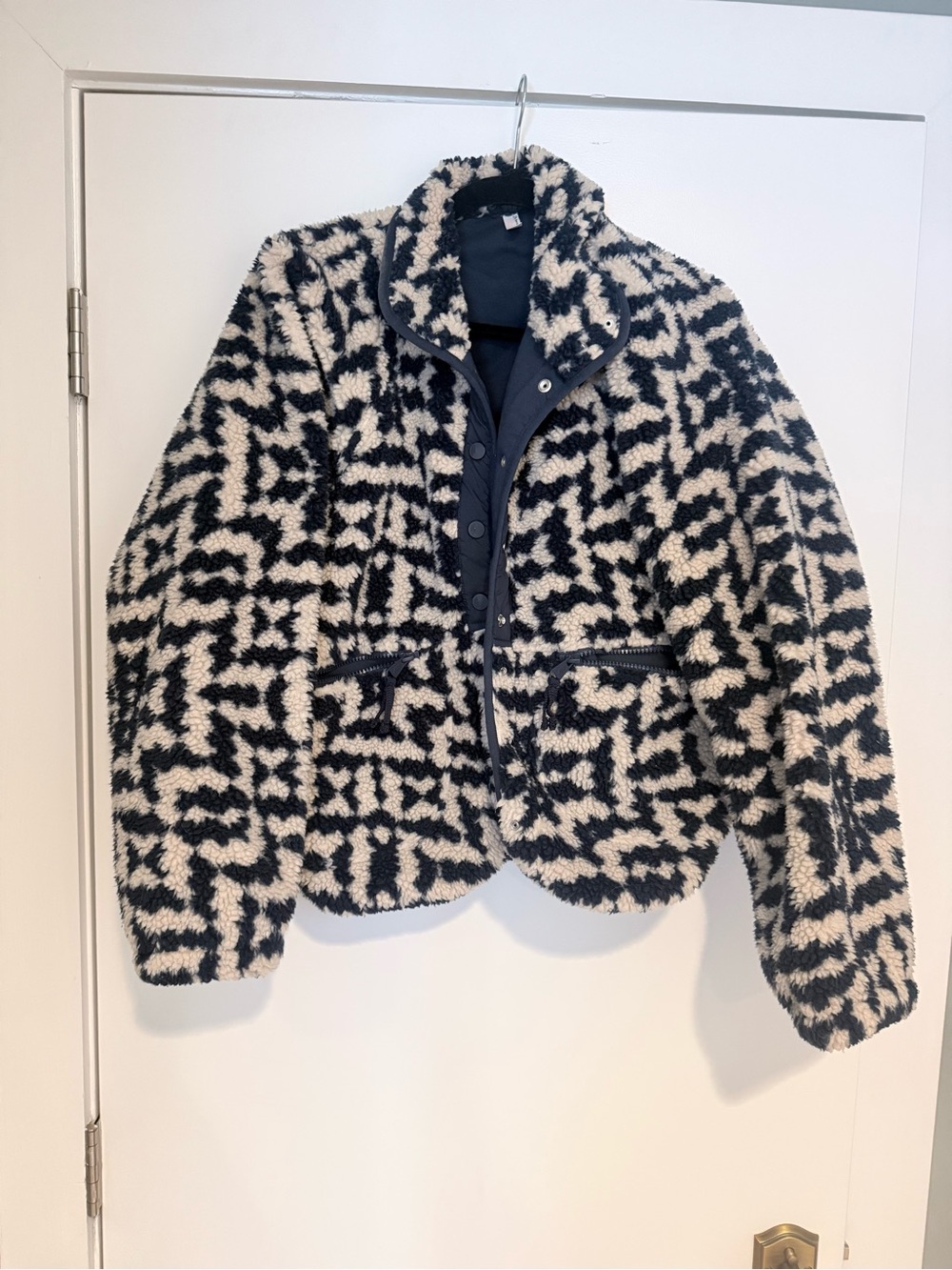 Free People Hit the Slopes - Navy & Cream Fleece Jacket